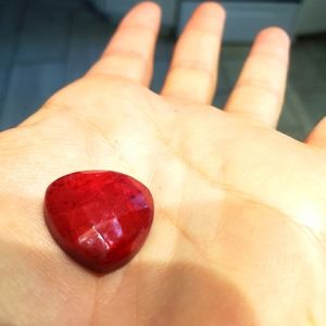 Red Ruby Checker Rose Cut Top Pigeon Blood Red Huge Size African Faceted RUBY